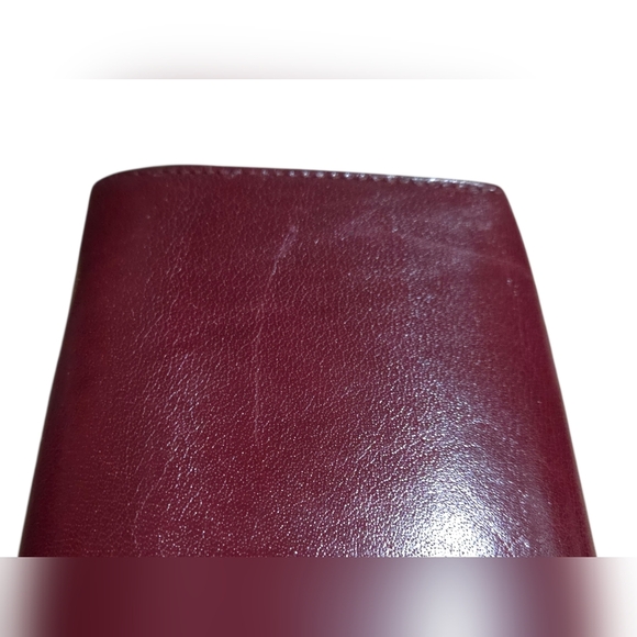 Lee Sands - Genuine Water Buffalo Leather Quality Burgundy Wallet w/Key Chain - Picture 9 of 13